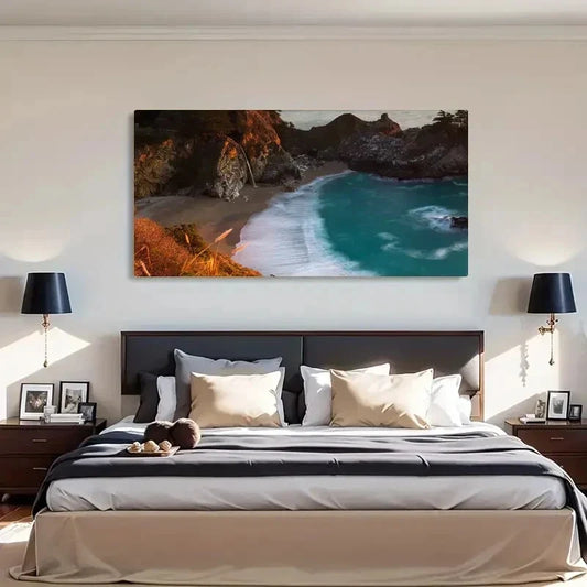 Deco Seaside Landscape Modern Wall Art Canvas Office Home Room Framed 120x60cm