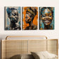 3pcs Fashion Portraits Vibrant & Abstract Black Wall Art Set Canvas Framed 40x60cm - High Quality Print 100% Australian Made Wall Canvas Ready to Hang