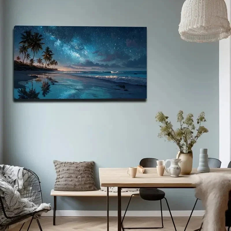 Coconut Forest Reflecting Wall Art Canvas Office Home Room Framed 120x60cm