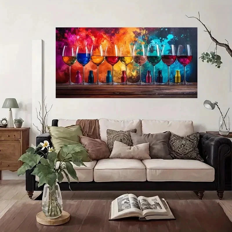 Modern Vintage Design Wall Art Canvas Office Home Room Framed 80x45cm
