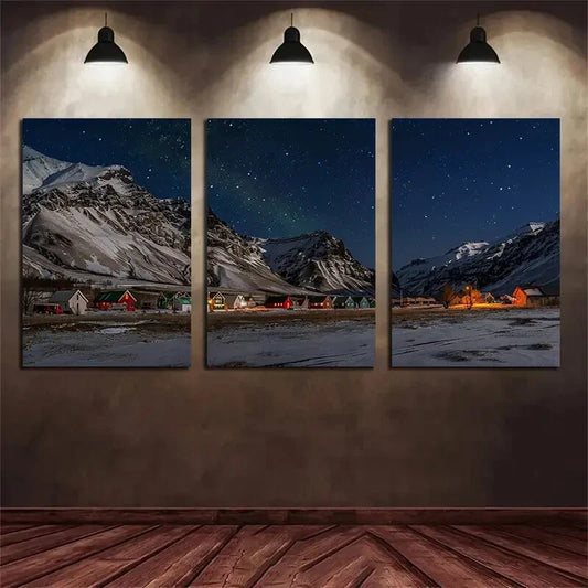 3pcs Northern Lights Icelandic Metal Print Ready to Hang Art