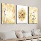 3pcs Botanical Wildflowers Beige Mustard Ochre Wall Art Set Canvas Framed 40x60cm - High Quality Print 100% Australian Made Wall Canvas Ready to Hang