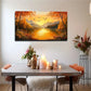 Sunset Over Lake With Mountains Wall Art Canvas Office Home Room Framed 80x45cm