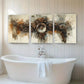 3pcs Rusty Gears and Watercolor Drips Perfect Wall Art Set Canvas Framed 40x60cm - High Quality Print 100% Australian Made Wall Canvas Ready to Hang