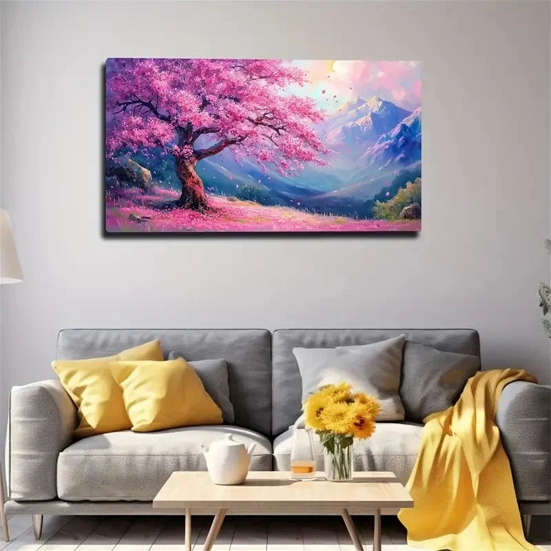 Hanging Sun On The Horizon Wall Art Canvas Office Home Room Framed 80x45cm