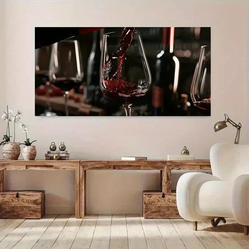 Bottle into Glass Wall Art wall canvas office home room framed 120x60cm