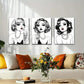 3pcs Vintage Glamour Fashionable Woman Perfect Wall Art Set Canvas Framed 40x60cm - High Quality Print 100% Australian Made Wall Canvas Ready to Hang