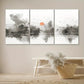3pcs 3 Pastel Abstract Landscape Modern Wall Art Set Canvas Framed 40x60cm - High Quality Print 100% Australian Made Wall Canvas Ready to Hang