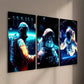 3pcs Sci-Fi Astronaut Space Adventure Wall Art Set Canvas Framed 40x60cm - High Quality Print 100% Australian Made Wall Canvas Ready to Hang