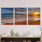 3pcs Beach Sunset Ocean with Sandy Shore Wall Art Set Canvas Framed 40x60cm - High Quality Print 100% Australian Made Wall Canvas Ready to Hang