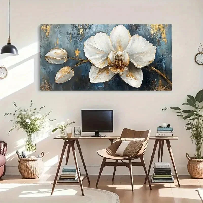 Wood Blue Background Transverse Wall Art Canvas Office Home Room Framed 120x60cm