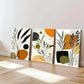 3pcs Boho Style Abstract Botanical Earth Tones Wall Art Set Canvas Framed 40x60cm - High Quality Print 100% Australian Made Wall Canvas Ready to Hang