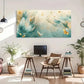 Butterfly Green Golden Neutral Wall Art Canvas Office Home Room Framed 120x60cm