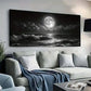Landscape with Full Moon Cloud Wall Art Canvas Office Home Room Framed 120x60cm