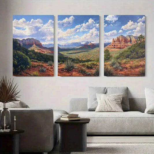 3pcs Desert Canyon Landscape Scenic Southwest Metal Print Ready to Hang Art