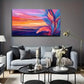 Vibrant Abstract Plant & Color Wall Art Canvas Office Home Room Framed 120x60cm