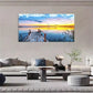 Sunset Lakeside Dock Wild Wall Art Canvas Office Home Room Framed 120x60cm