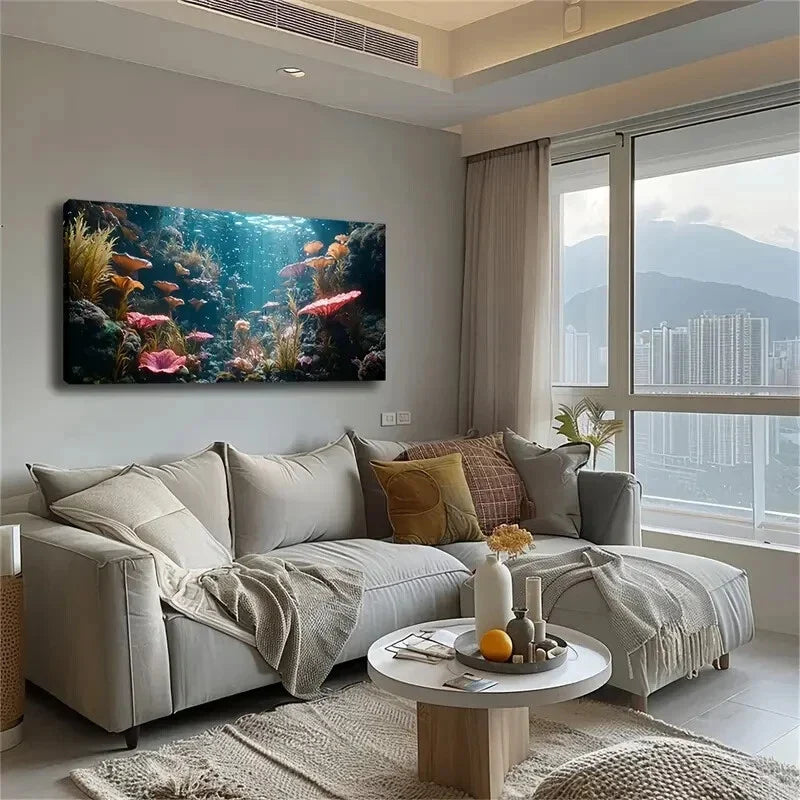 Sea Water Presents Different Wall Art Canvas Office Home Room Framed 120x60cm