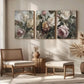 3pcs Antique Rose Vintage Floral Metal Print Ready to Hang Art