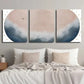 3pcs Abstract Seaside Mural Blue & White Metal Print Ready to Hang Art