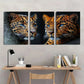 3pcs Leopard Wild Animal Cool Metal Print Ready to Hang Art