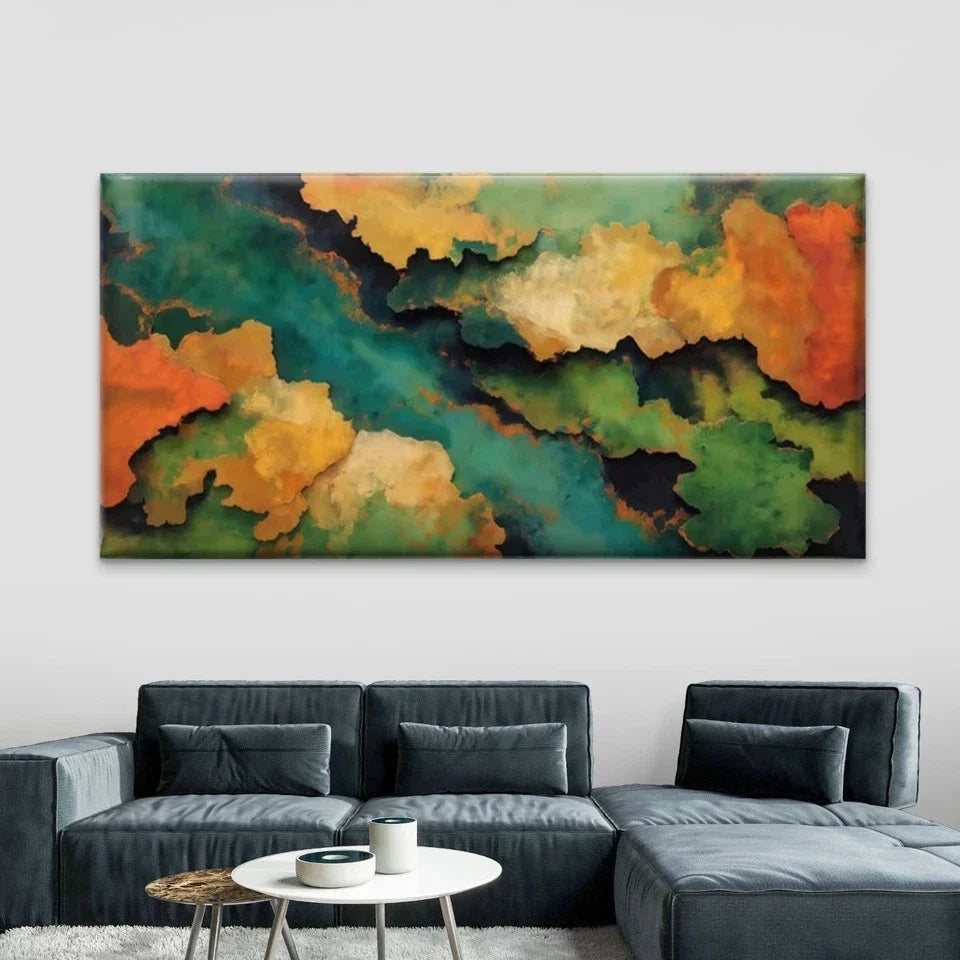 Abstract Colorful Cloud Texture Wall Art Canvas Office Home Room Framed 80x45cm