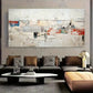 Vibrant Geometric Textured Wall Art Canvas Office Home Room Framed 120x60cm