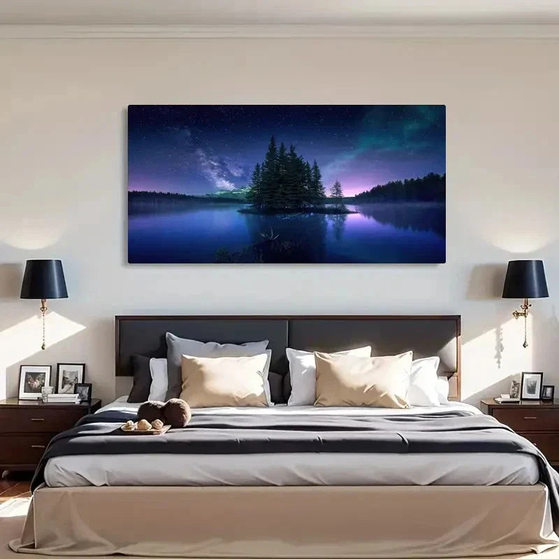 Spring Winter Scenery Retro Wall Art Canvas Office Home Room Framed 120x60cm