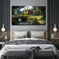 English Countryside Manor Stone Wall Art Canvas Office Home Room Framed 120x60cm