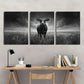 3pcs Black and White Land Cow Vintage Metal Print Ready to Hang Art