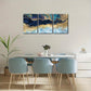 3pcs Teal Golden and White Marble Metal Print Ready to Hang Art