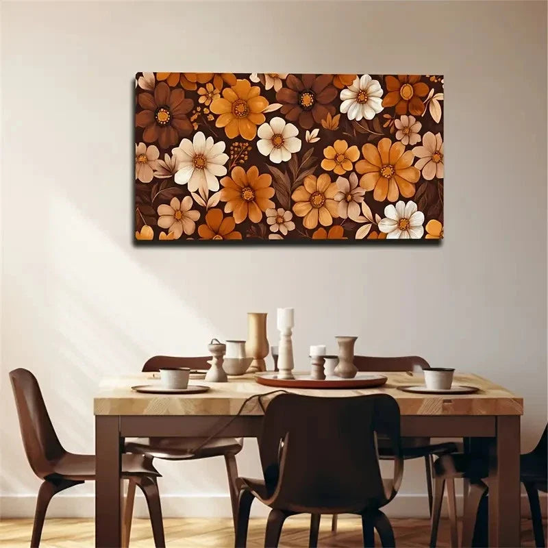 Plant Elements Borderless Retro Wall Art Canvas Office Home Room Framed 120x60cm