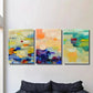 3pcs Abstract Painting with Vibrant Colors Wall Art Set Canvas Framed 40x60cm - High Quality Print 100% Australian Made Wall Canvas Ready to Hang