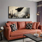 White Long Dress Black Wings Wall Art Canvas Office Home Room Framed 120x60cm