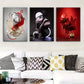3pcs Modern Abstract Art Red & Gold Black White Wall Art Set Canvas Framed 40x60cm - High Quality Print 100% Australian Made Wall Canvas Ready to Hang