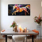 White Horse Running on Black Wall Art Canvas Office Home Room Framed 120x60cm