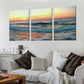 3pcs Elegant Ocean Sunrise View above Sea Waves Wall Art Set Canvas Framed 40x60cm - High Quality Print 100% Australian Made Wall Canvas Ready to Hang