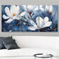 3pcs Blue Flower Painting Magnolia Metal Print Ready to Hang Art