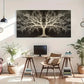 Black & White Tree Silhouette Wall Art Canvas Office Home Room Framed 80x45cm