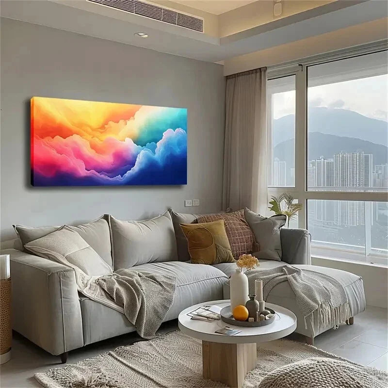 Color Dynamic Form Presentation Wall Art Canvas Office Home Room Framed 120x60cm