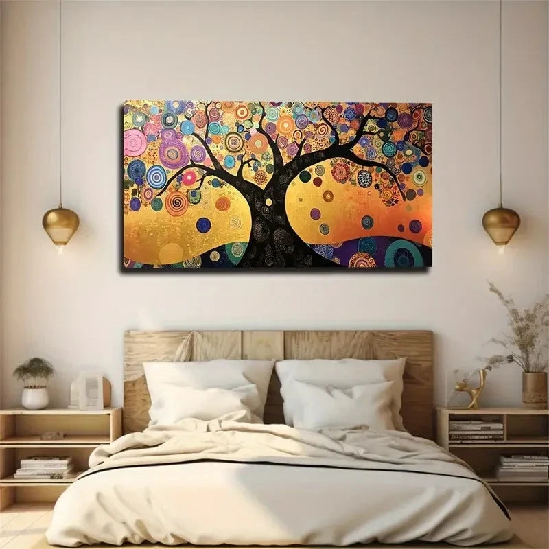 Circular Pattern With Gradient Wall Art Canvas Office Home Room Framed 120x60cm