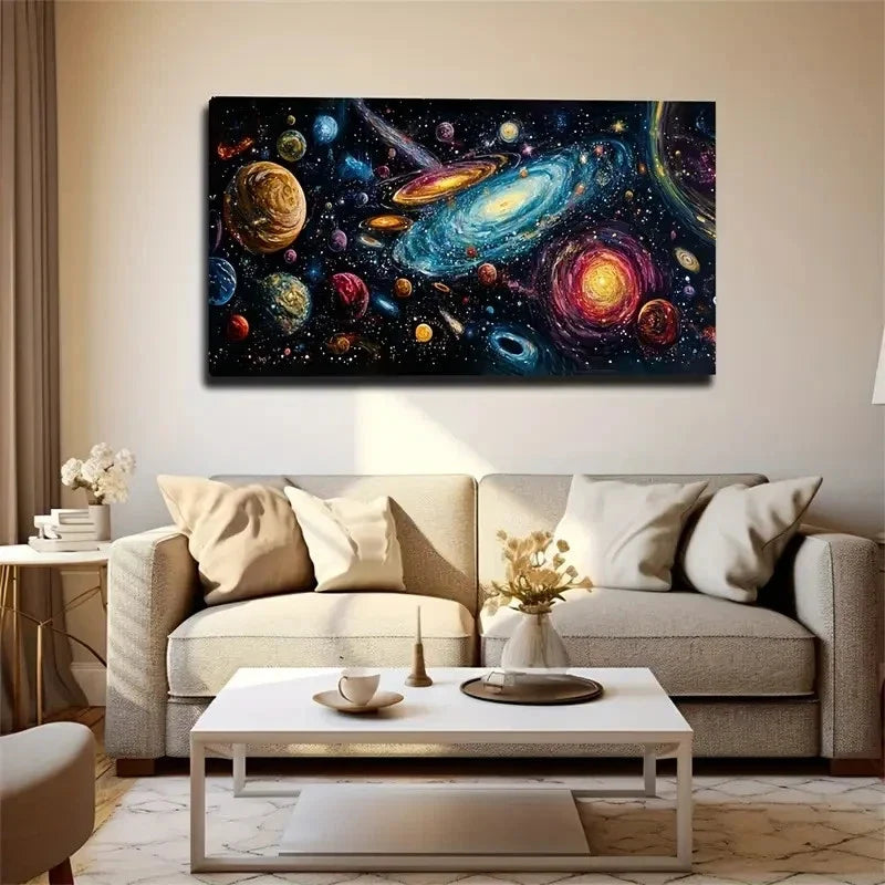Galaxy Shining Suitable Etc Wall Art Canvas Office Home Room Framed 120x60cm