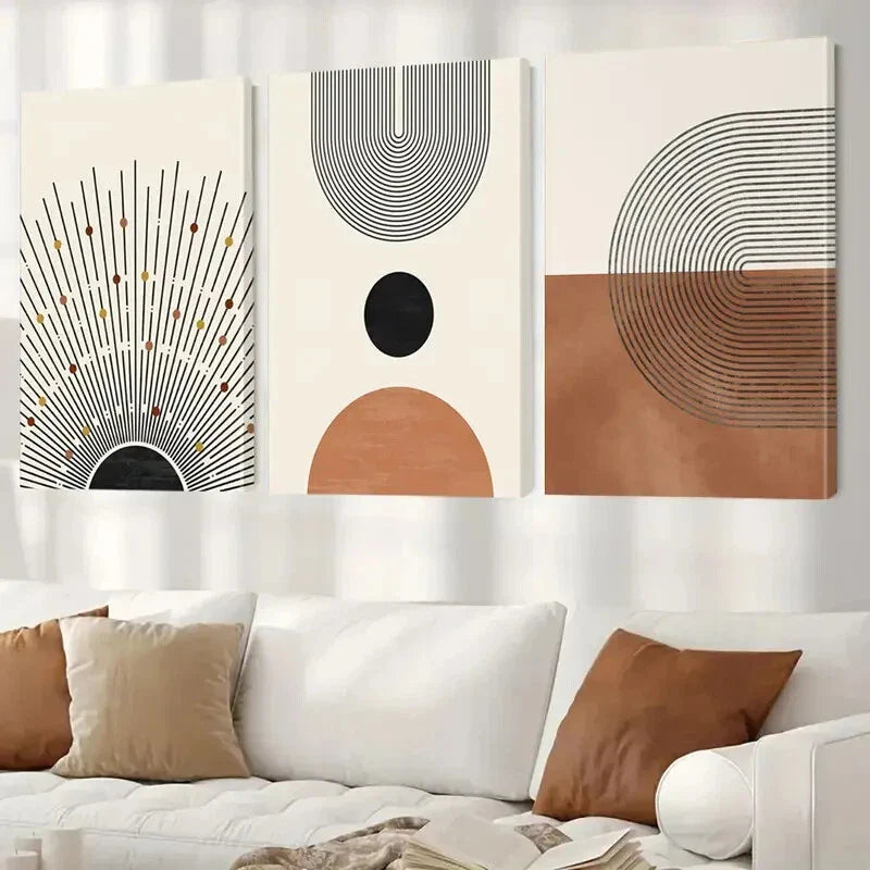 3pcs  Contemporary Shining Sun & Landscape Wall Art Set Canvas Framed 40x60cm - High Quality Print 100% Australian Made Wall Canvas Ready to Hang