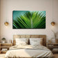 Vibrant Green Palm Leaf Wall Art Canvas Office Home Room Framed 80x45cm