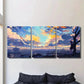 3pcs Beautiful Sunset Seascape Triptych Metal Print Ready to Hang Art