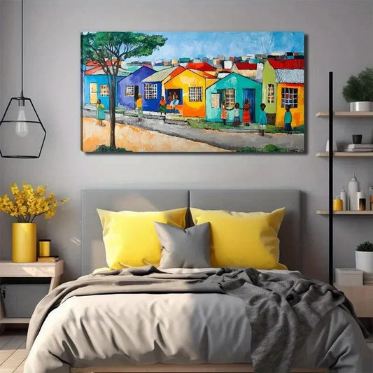 Vibrant House Color Wall Art Canvas Office Home Room Framed 120x60cm