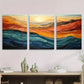 3pcs Abstract Mountain Landscape Geometric Metal Print Ready to Hang Art