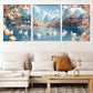 3pcsColorful Tranquil River with Swans Canvas Wall Art Set Canvas Framed 40x60cm - High Quality Print 100% Australian Made Wall Canvas Ready to Hang