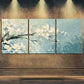 3pcs White Floral Flowers Beauty Nature Perfect Wall Art Set Canvas Framed 40x60cm - High Quality Print 100% Australian Made Wall Canvas Ready to Hang