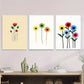 3pcs Vibrant Colorful Flower Metal Print Ready to Hang Art